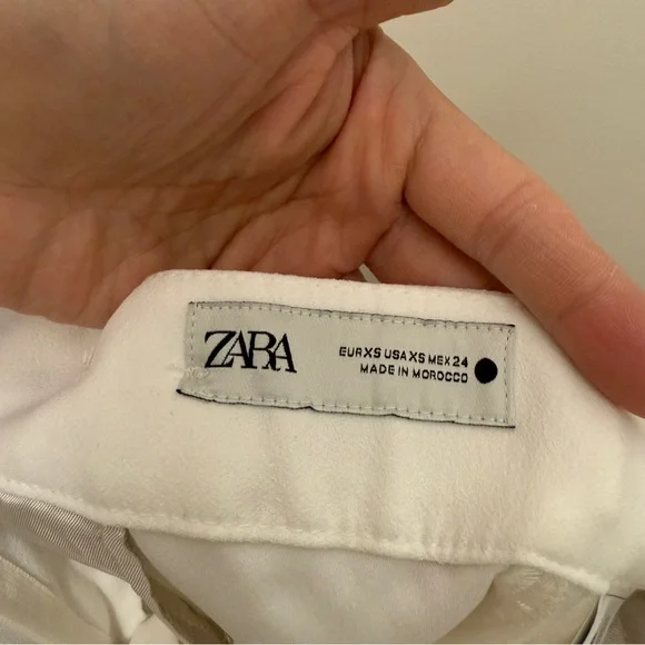 Zara women Elegant White Wide-Leg Pants size XS - Picture 4 of 4